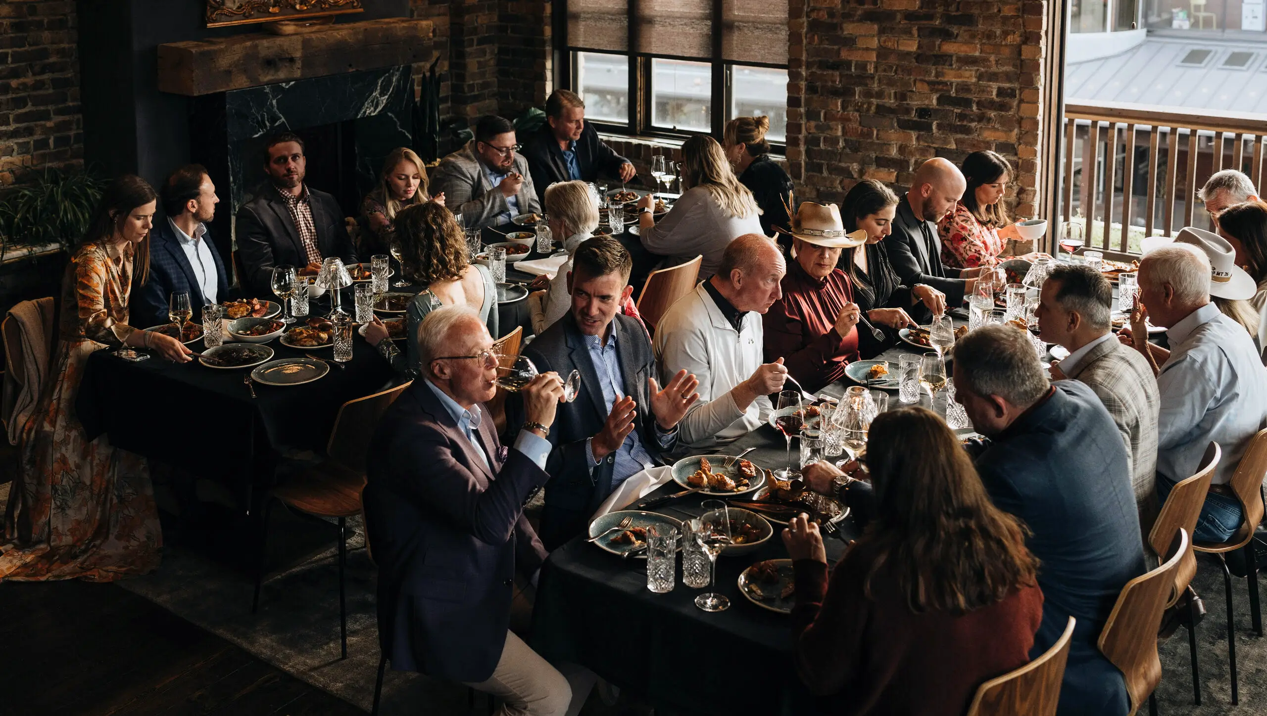 people sharing a meal together